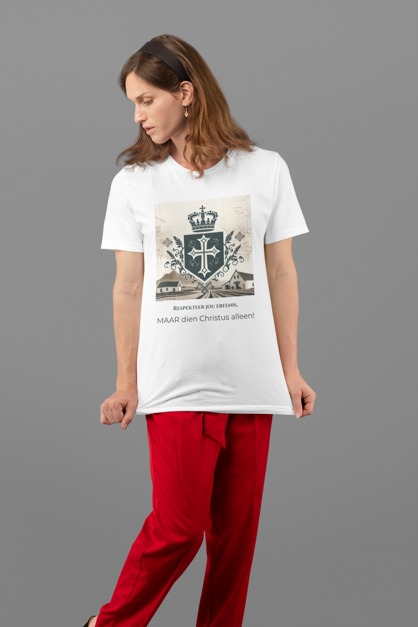 "Respekteer jou erfenis, maar dien Christus alleen" Heavy Weight Premium T-Shirt
