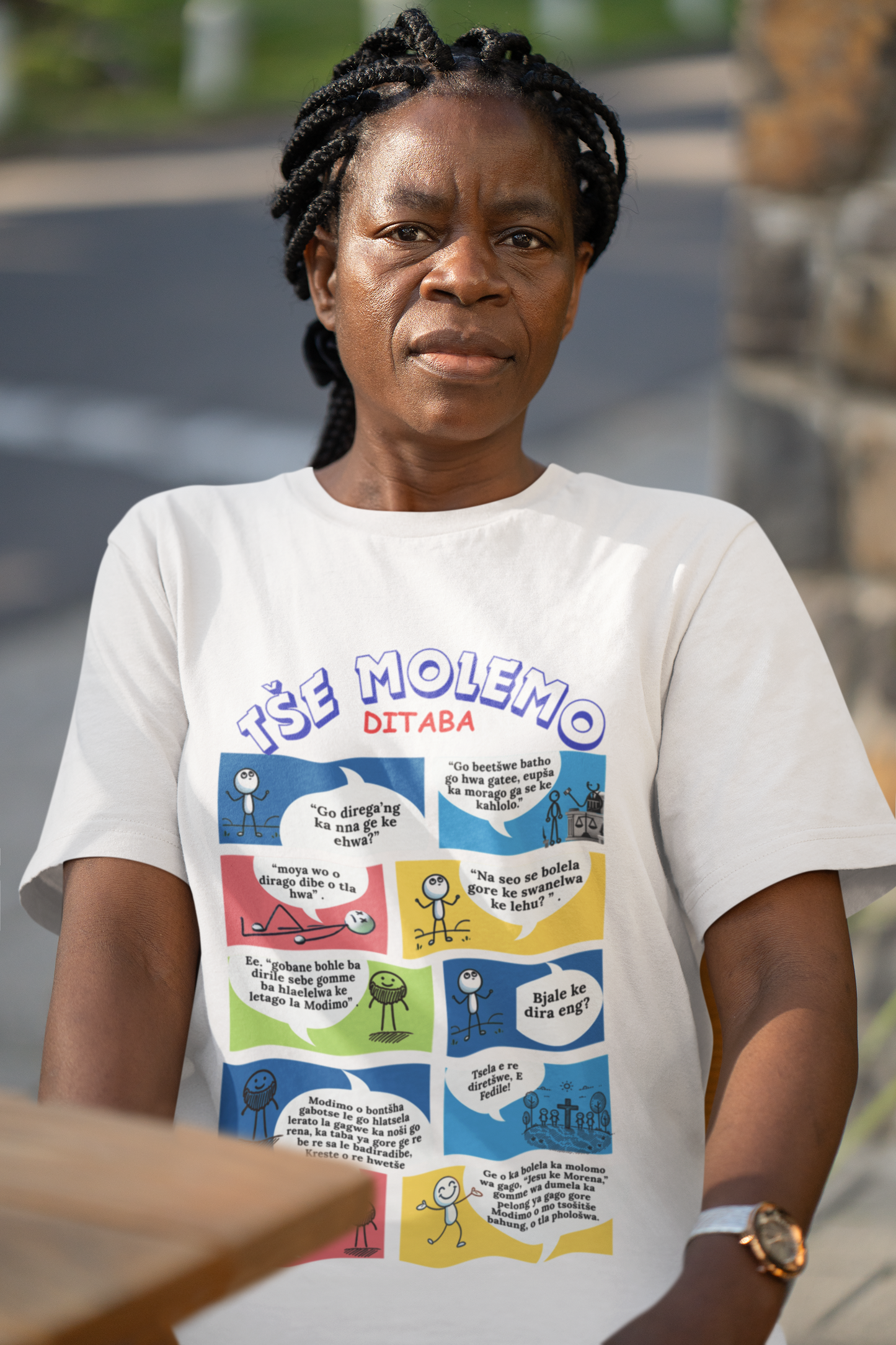 “Tse Molemo tša Ditaba” | White Unisex Heavyweight Premium Tee