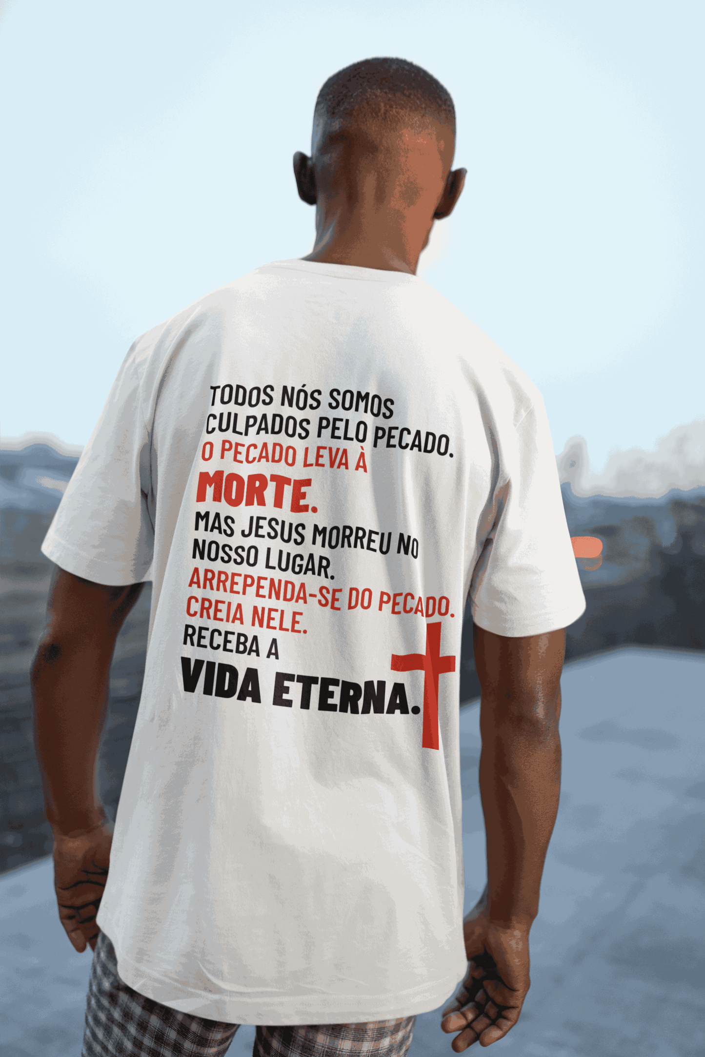 Mozambique Outreach Tee – Portuguese Gospel Message Heavy Weight Premium T-Shirt