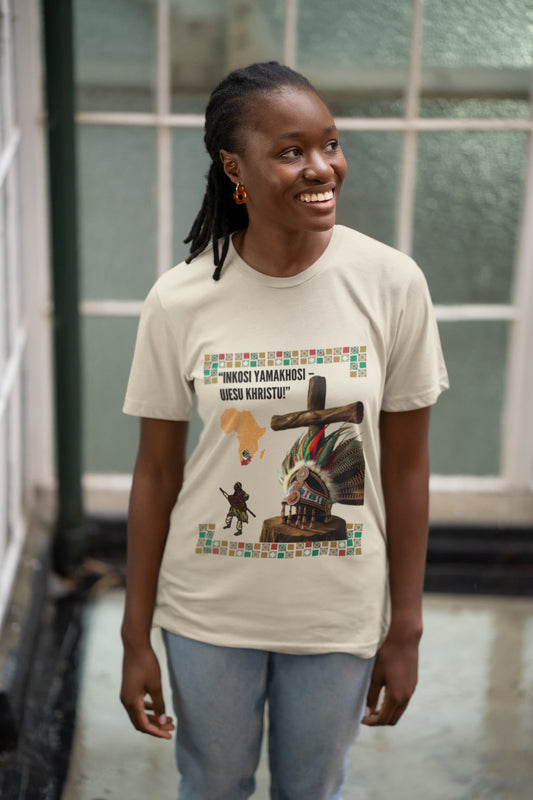 “Inkosi Yamakhosi – uJesu Khristu!” - Heavy Weight Premium T-Shirt| IsiZulu Faith-Based Shirt (White)