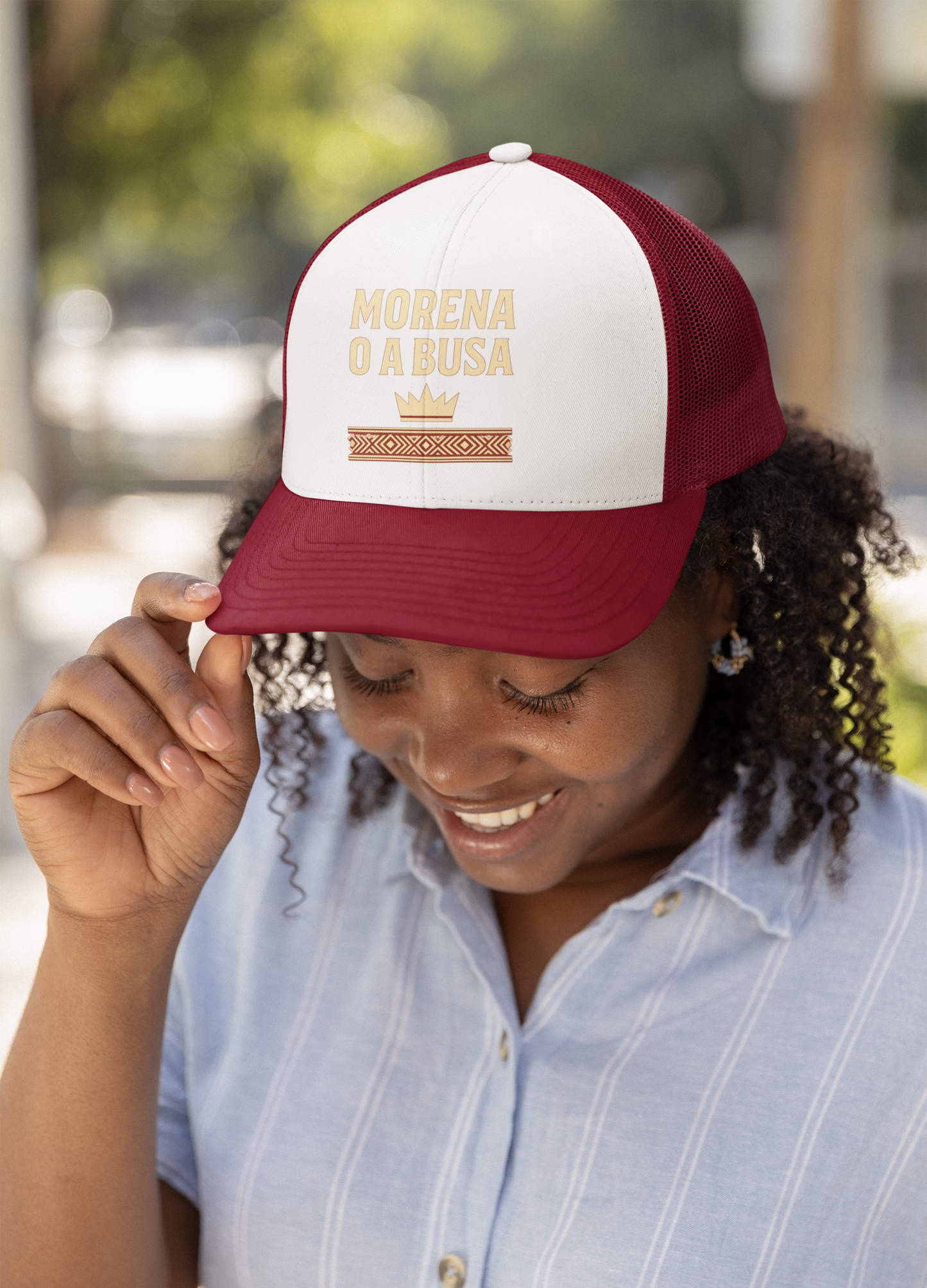 MORENA O A BUSA – Sepedi Two Tone Trucker Cap (Burgundy)