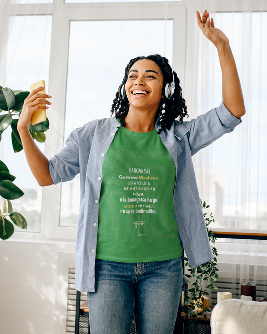 “Romans 5:8” | Sepedi Faith-Based Heavy Weight Premium T-Shirt (Green)