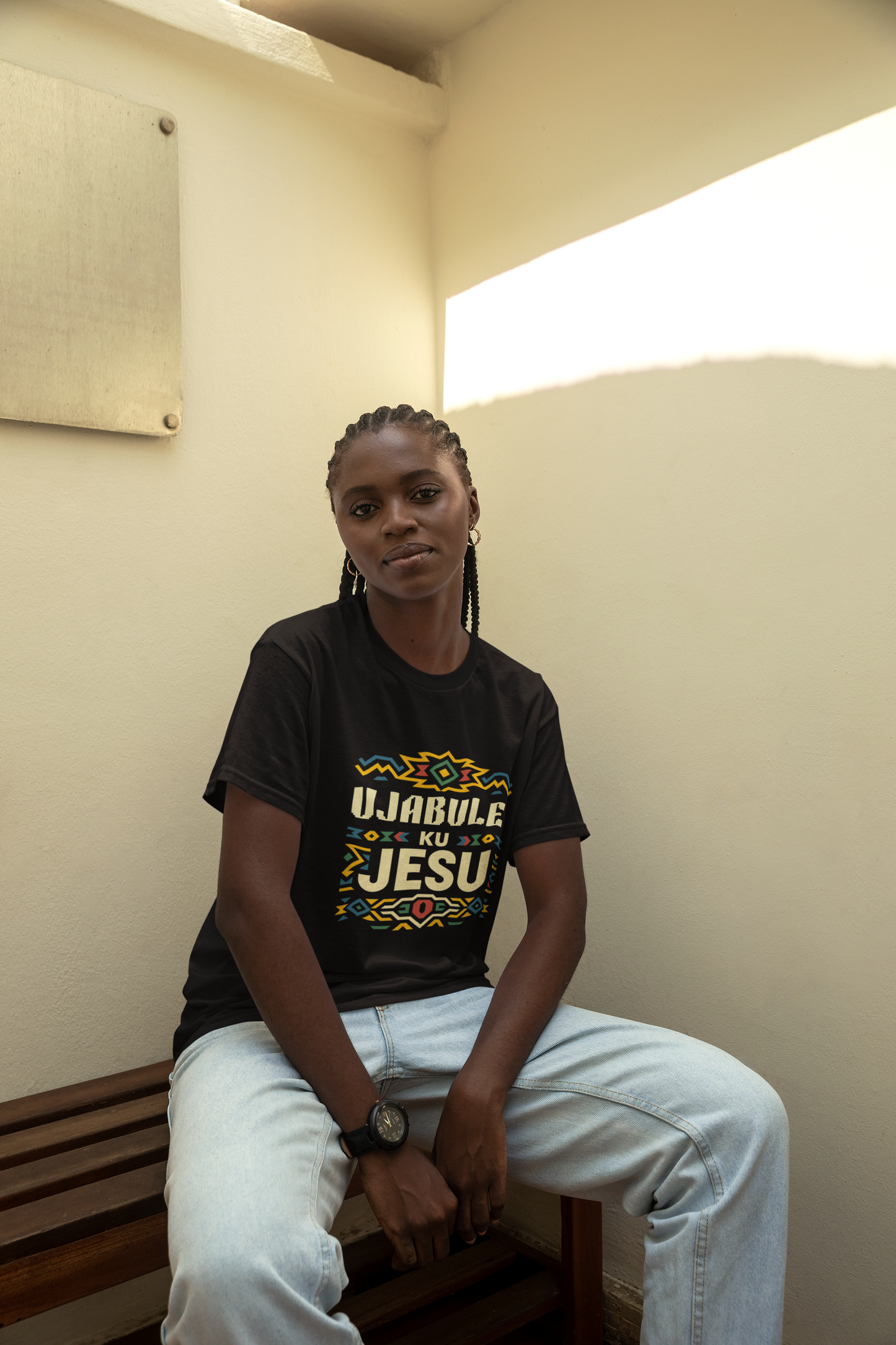 "Ujabule kuJesu" | isiNdebele Budget Unisex Tee (Black)